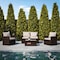 Flash Furniture Aransas Series 4 Piece Brown Patio Set with Beige Back Pillows and Seat Cushions JJ-S351-BNBG-GG - alternate 2
